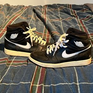 Nike Air Jordan Black and White High-Top Sneakers